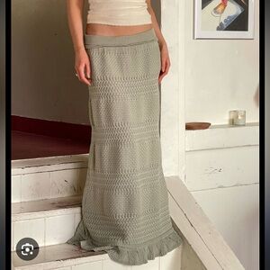 Djerf Avenue Sorella knit maxi skirt, Green, sz M